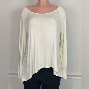 Cloud Chaser Cream Asymmetrical Long Sleeve Top